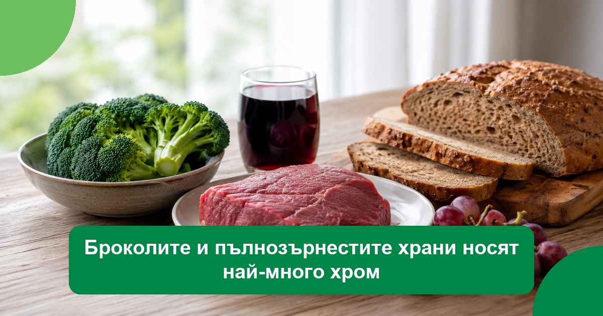Броколите и пълнозърнестите храни носят най-много хром