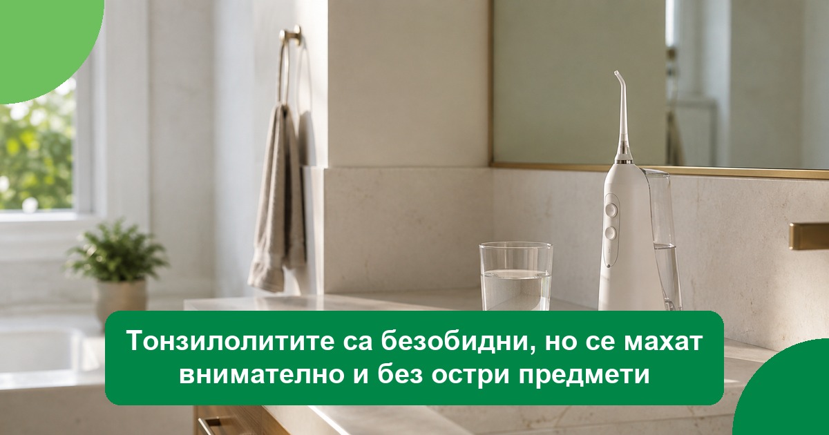 Илюстрация на камъни в сливиците — тонзилолити