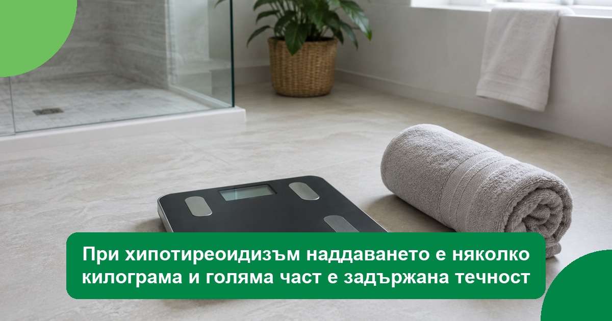 При хипотиреоидизъм наддаването е няколко килограма и голяма част е задържана течност