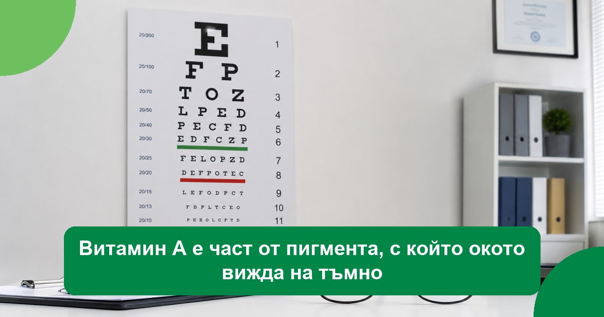 Витамин А е част от пигмента, с който окото вижда на тъмно