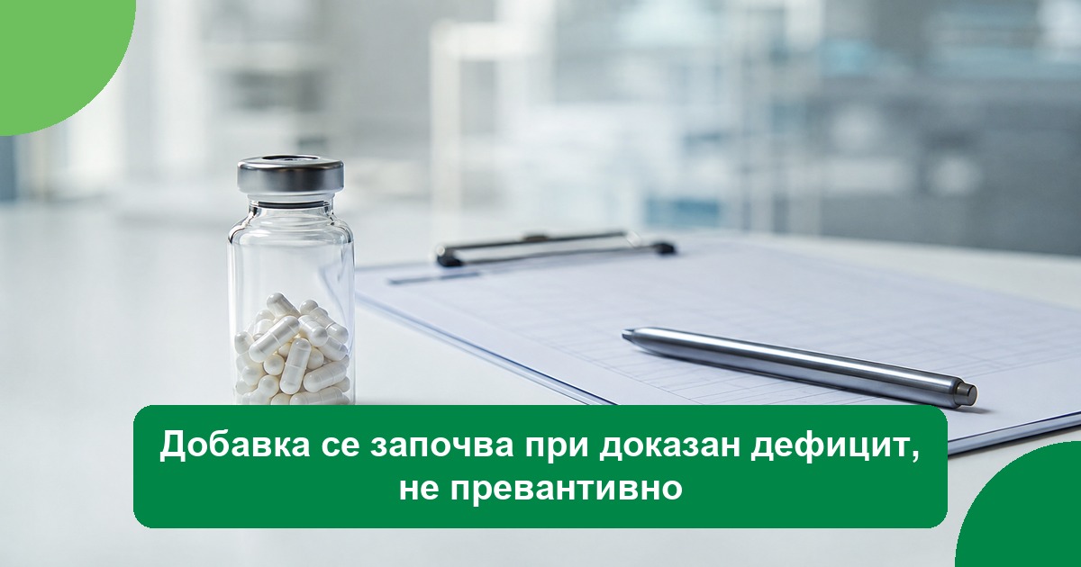 Добавка се започва при доказан дефицит, не превантивно