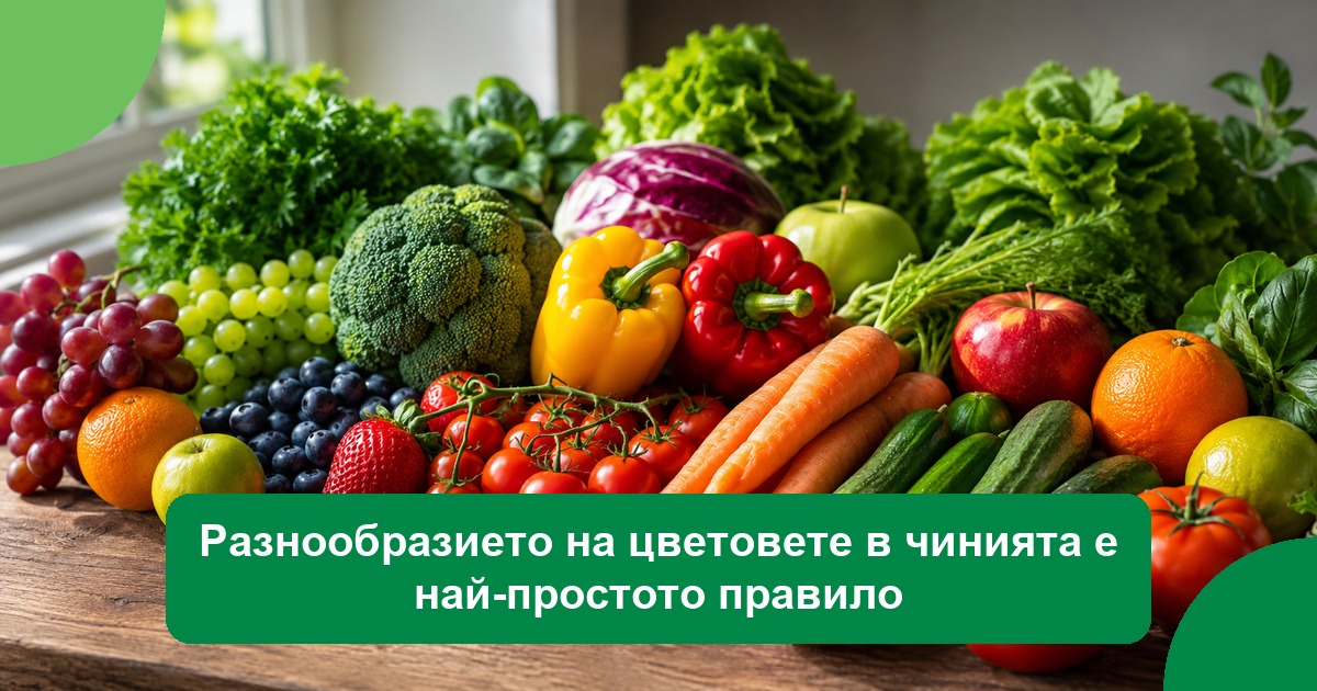 Разнообразието на цветовете в чинията е най-простото правило